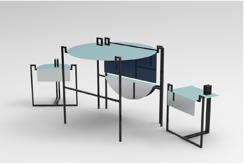 Esperanza table, Tomasso chair, Stool B